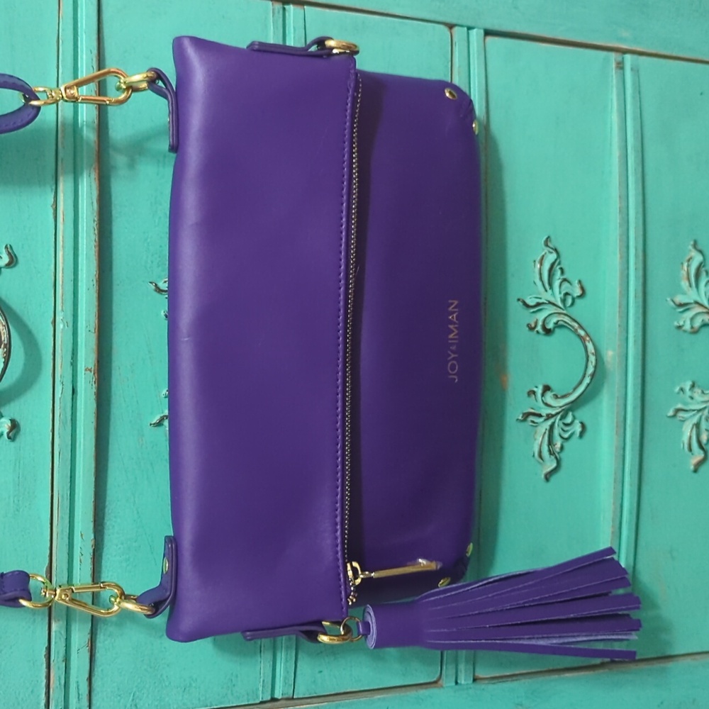 Purple Leather Crossbody Bag